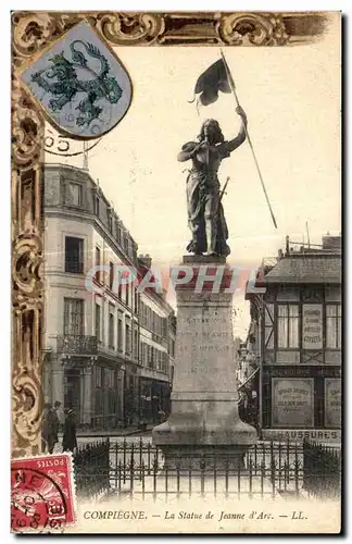 Cartes postales Compiegne La Statue de Jeanne d Arc Lion Armoireries