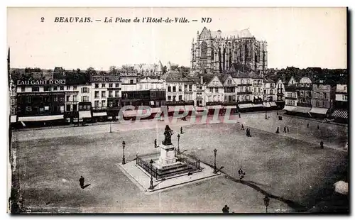 Cartes postales Beauvais La Place de hotel de ville