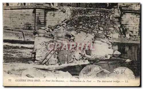Cartes postales Pont Ste Maxence Destruction du pont Militaria