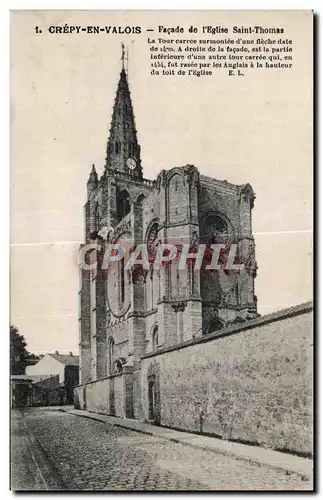 Ansichtskarte AK Crepy En Valois Facade de I Eglise Saint Thomas