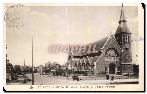 Cartes postales Le Touquet Paris Plage L Eglise et le Boulevard Daloz