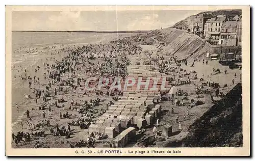 Ansichtskarte AK Le Portel La Plage a l heure du bain