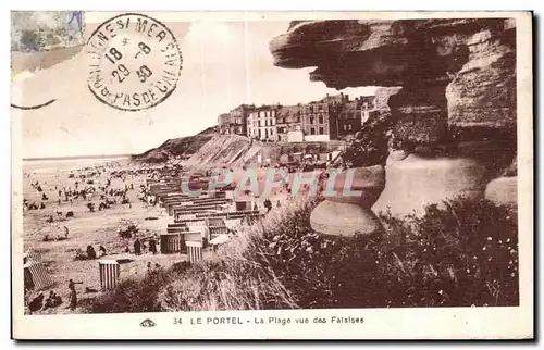 Cartes postales Le Portel La Plage vue des Falaises