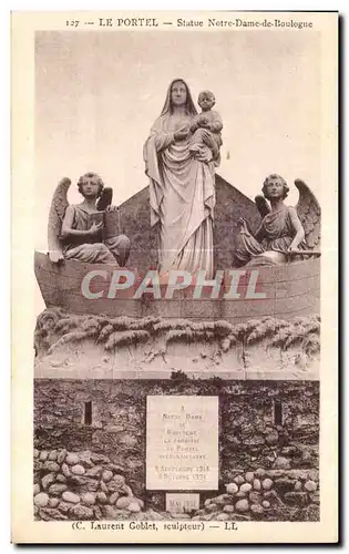 Cartes postales Le Portel Statue Notre Dame de Boulogue (C Laurent Goblet sculpteur)