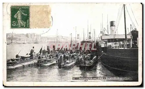 Cartes postales Boulogne sur Mer Escadrille de torpilleurs Bateaux