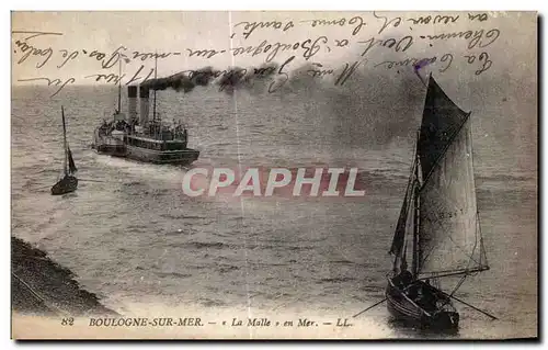 Cartes postales Boulogne Sur Mer La Malle en Mer Bateaux