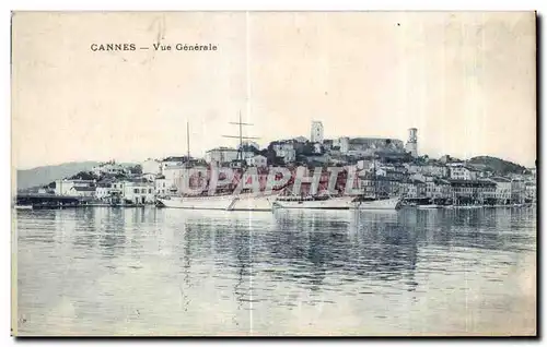 Ansichtskarte AK Cannes Vue Generale Bateaux