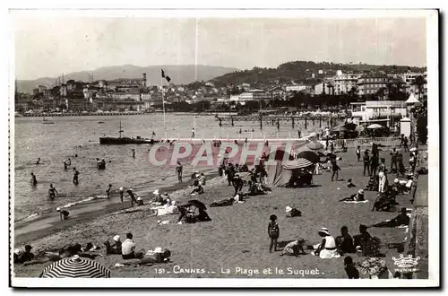 Cartes postales Cannes La Plage et le Suquet