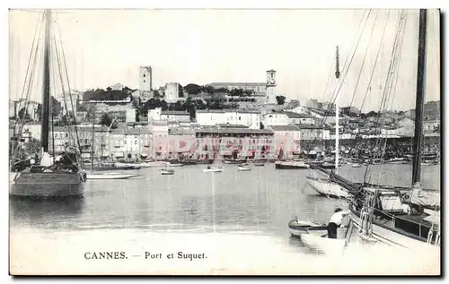 Cartes postales Cannes Port et Suquet Bateaux