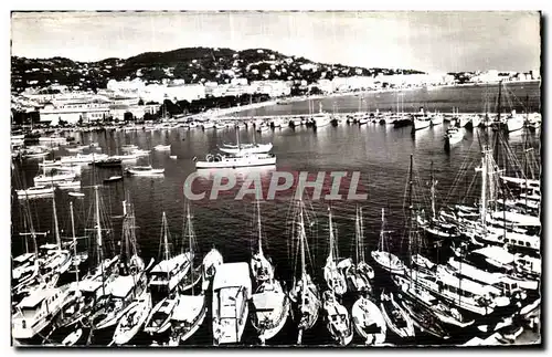 Cartes postales Cannes Un Coin du port Dans le fond la Promenade de la Croisette Bateaux