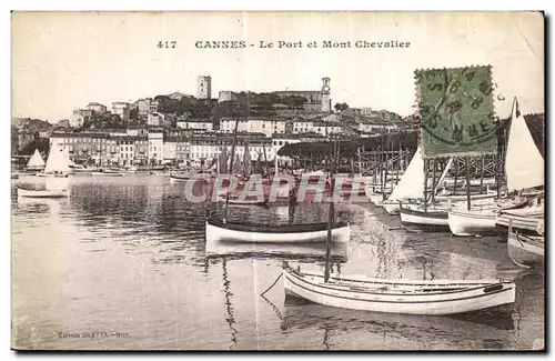 Cartes postales Cannes Le Port et Mont Chevalier Bateaux