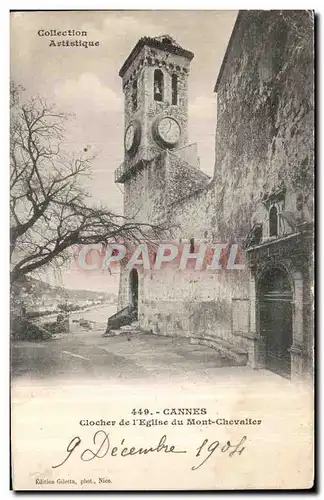 Cartes postales Cannes Clocher de L Eglise du Mont Chevaller