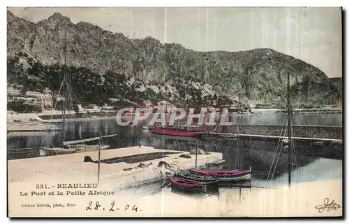 Cartes postales Beaulieu Le Port et la Petit Afrique Bateaux