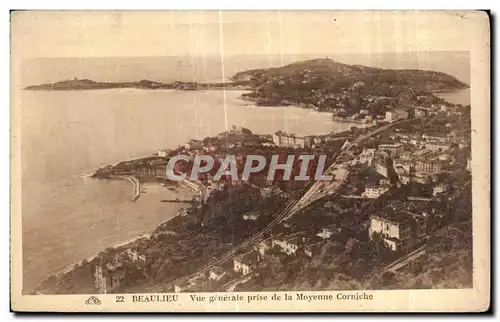 Cartes postales Beaulieu Vue generale prise de la Moyenne Corniche