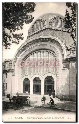 Cartes postales Vichy Entree Principale du Nouvel Etablissement Velo