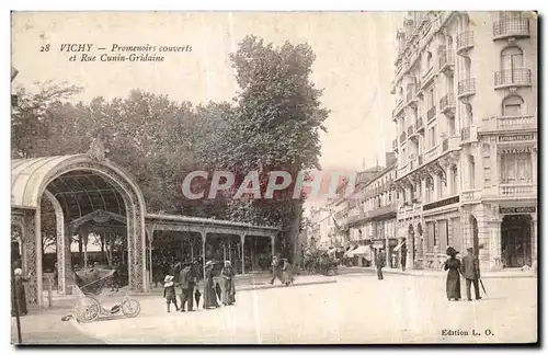 Cartes postales Vichy Promenoirs couverts et Rue Cunin Gridaine
