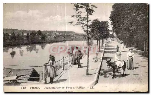 Ansichtskarte AK Vichy Promenade sur les Bords de l Allier Ane Donkey