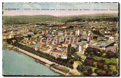 Cartes postales Vichy Vue generale Prise en avion Les Quais de I Allier L Etablissement Thermal