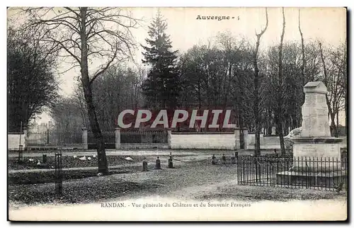 Cartes postales Randan Vue generale du Chateau et du Souvenir francois