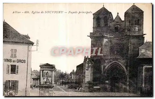 Ansichtskarte AK Eglise de Souvigny Facade Principale