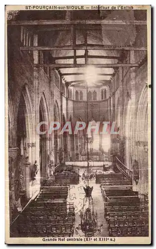 Cartes postales Grande Nef Centrale St pourcain sur Sioule Interieur de l eglise