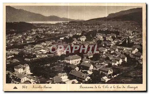 Cartes postales Aix les Bains Panorama de la ville et le lac du Bourget