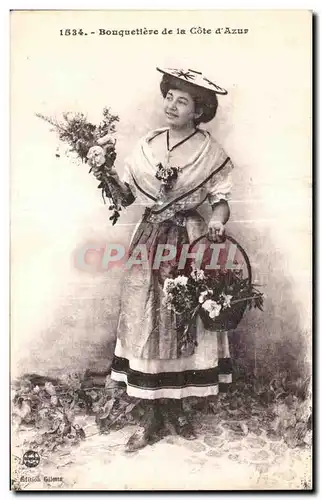 Ansichtskarte AK Bouquetiere de la Cote d Azur Folklore Costume