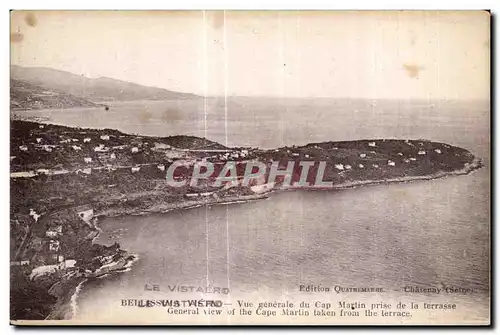 Cartes postales Vue generale du Cap Martin prise de la terrasse General view of the Cape of the Martin Taken fro