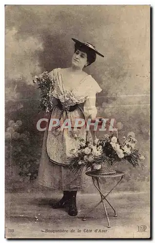 Cartes postales Bouquetiere de la Cote d Azur Folklore Costume