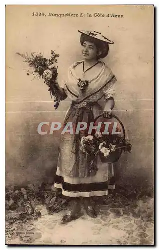 Ansichtskarte AK Bouquetiere de la Cote d Azur Folklore Costume