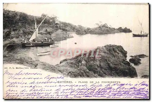 Cartes postales Esterel Plage De La Figueirette Bateau