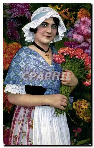 Ansichtskarte AK Cote D Azur Marche aux Fleurs Bouquetiere Folklore Costume