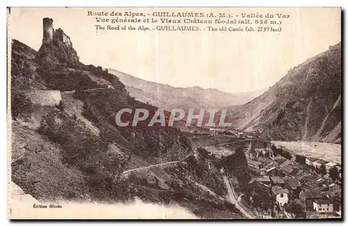 Ansichtskarte AK Route des Alpes Guillaumes Vallee du Var Vue generale et Vieux Chateau feodal