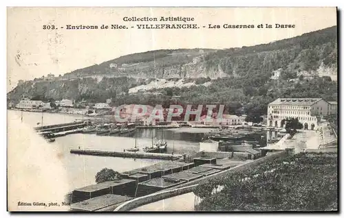 Cartes postales Collection Artistique Environs de Nice Villefranche Les Casernes et la Darse