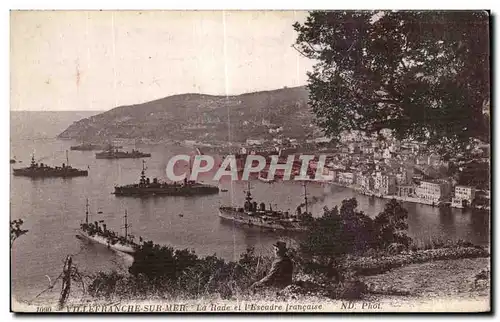 Cartes postales Villefranche Sur Mer La Rade et I Escadre Bateaux