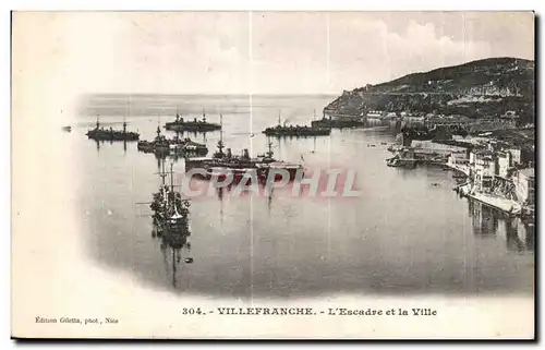 Cartes postales Villefranche L Escadre et la Ville Bateaux