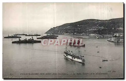 Cartes postales Villefranche Sur Mer (Alpes Maritimes) Le Rade Escadre de la Mediterranee Bateaux