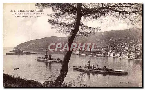 Cartes postales Villefranche La Rade et I Escadre Environs de Nice Bateaux