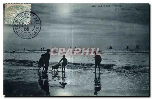 Cartes postales Le Soir Plage Coucher de soleil