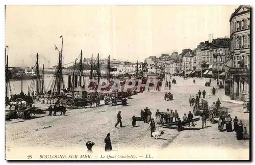 Cartes postales Boulogne Sur Mer Le Quai Gambetta Bateaux