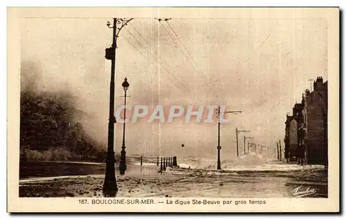 Ansichtskarte AK Boulogne Sur Mer La Digue Ste Beuve Par Gros temps