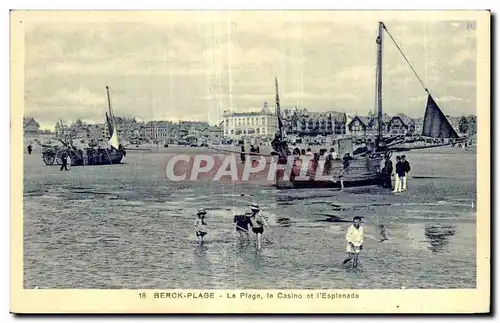 Cartes postales Berck Plage La Plage la Casino et L Esplanade Bateau