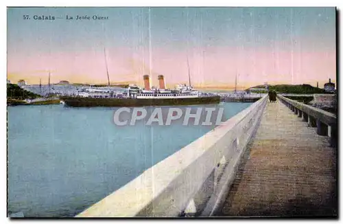 Cartes postales Calais Le Jetee Ouest Bateau