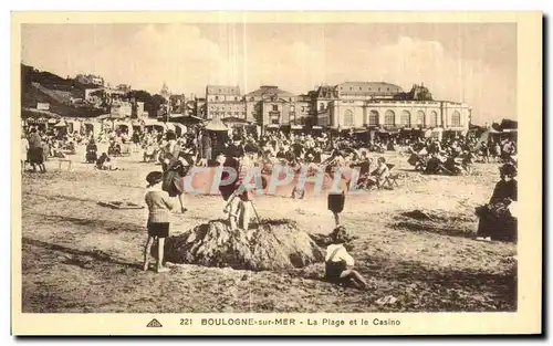 Cartes postales Boulogne sur mer La Plage et le Casino