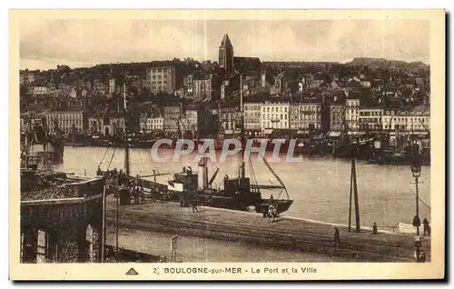 Cartes postales Boulogne sur Mer Le Port et la Ville Bateaux