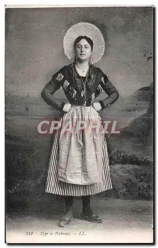 Cartes postales Type de Pecheuse Folklore Costume peche Pas de Calais