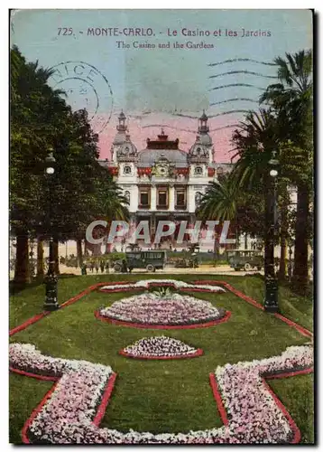 Cartes postales Monte Carlo Le Casino et les Jardins The Casino and the gardens