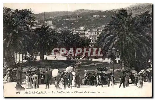 Cartes postales Monte Carlo Les Jardins Pris de I Entree du Casino