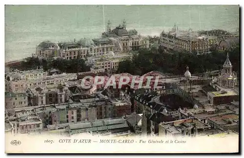 Cartes postales Cote D Azur Monte Carlo Vue Generale et le Casino