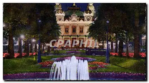 Cartes postales Monte Carlo la muit Les Jardins et le Casino